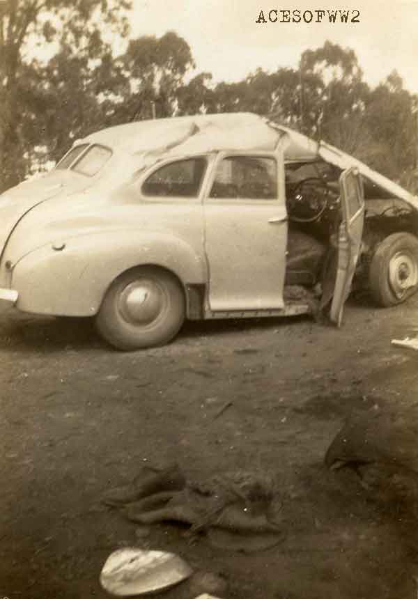 Scherf's wrecked car