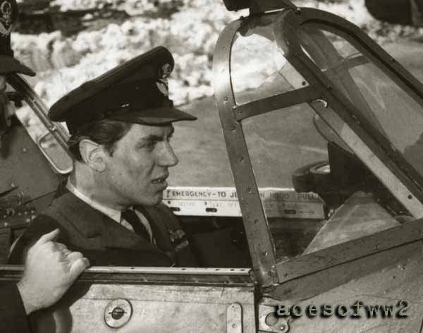 Beurling in the cockpit of a Spitfire