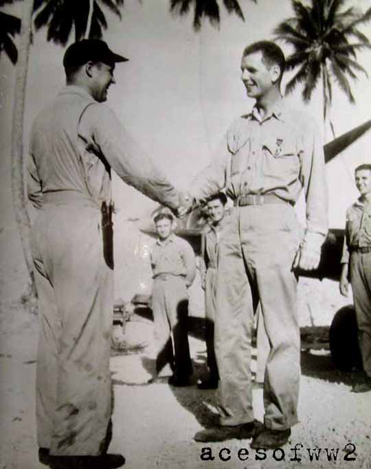 Don Aldrich recieves the Purple Heart