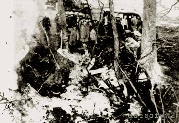 The wreckage of Gentile's plane