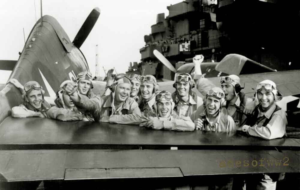 Vf-16 pilots on the Lexington