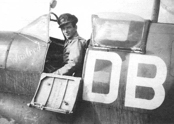 Jack Boyle in the cockpit of "Winifred"