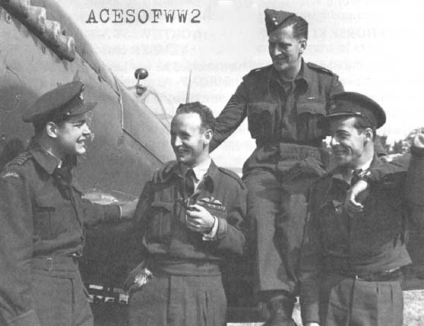 Foss Boulton, Bob Buckham, C. H. Brechnell & J. B. Rainville share a good-natured moment