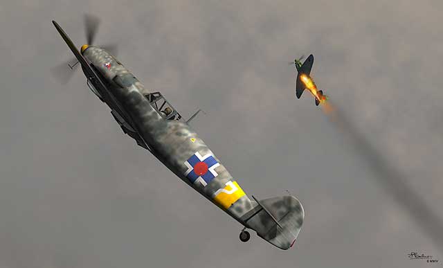 Messerschmitt Bf109E-4 of the Slovak Air Force, 1943. by Jerry Boucher